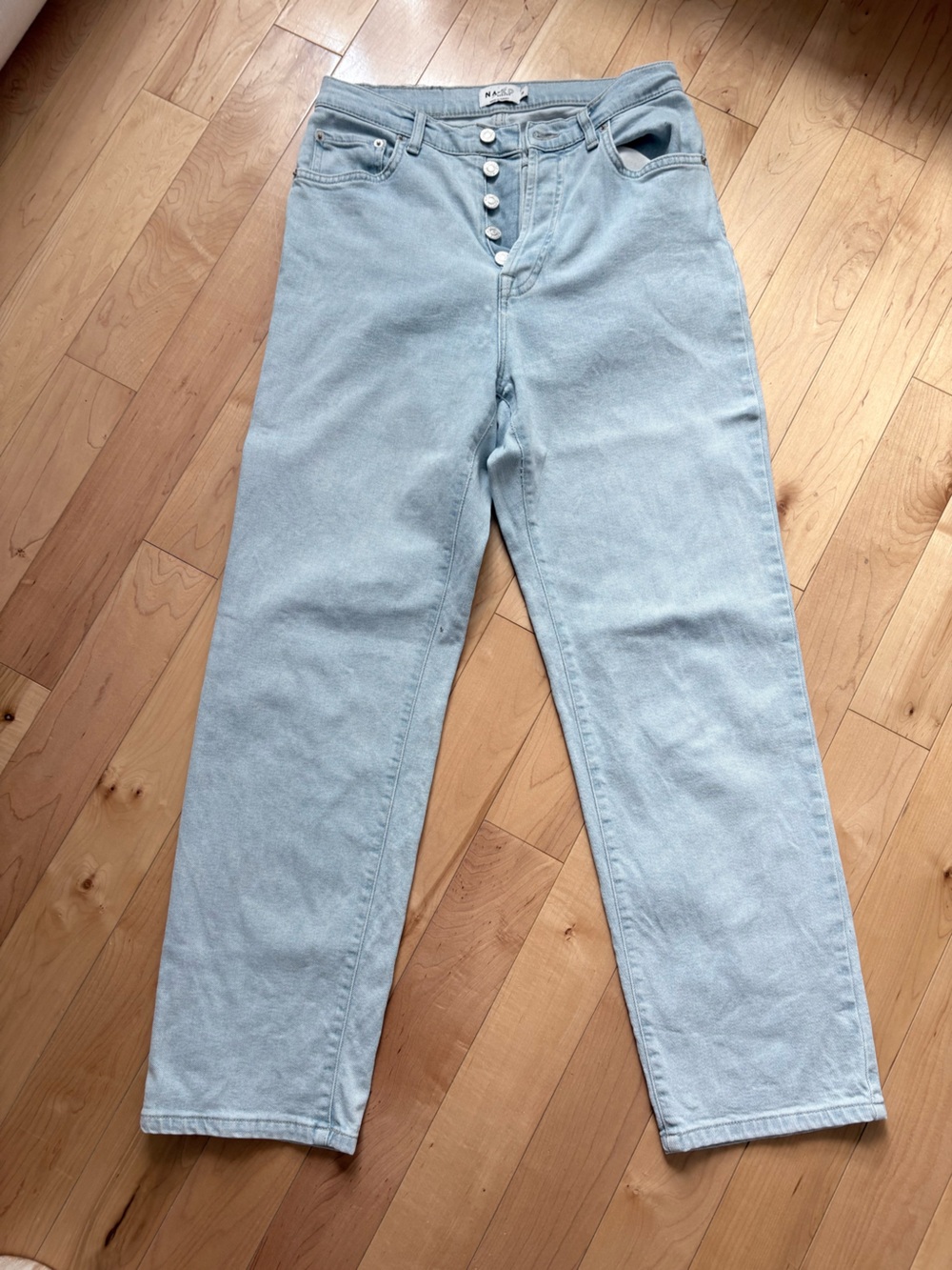 Light Blue Straight Leg Jeans — Classic High-Rise
